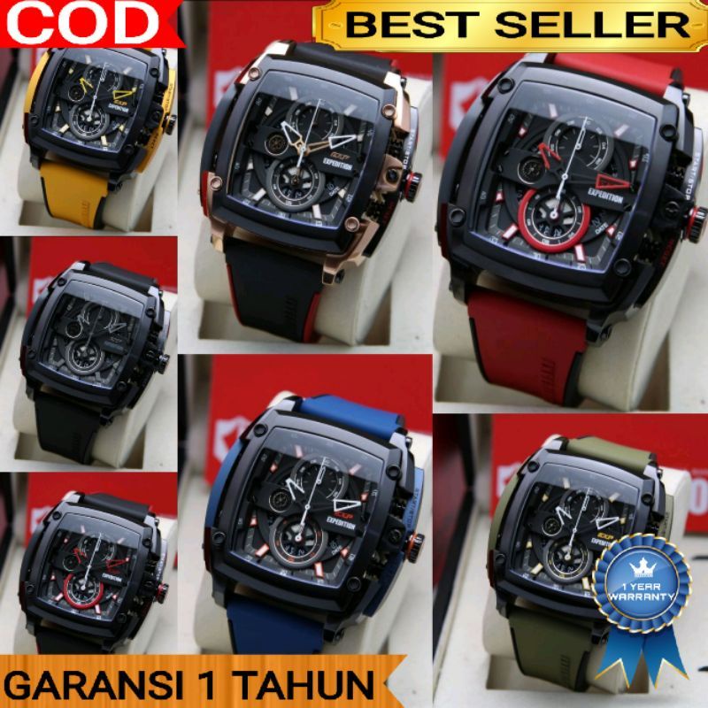 JAM TANGAN PRIA EXPEDITION E 3008/E3008 ORIGINAL TALI RUBBER GARANSI 1 TAHUN