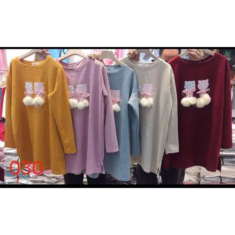 promo dres/tunik bludru pom-pom import/termurah/terbaru/terlaris//trendy kekinian...