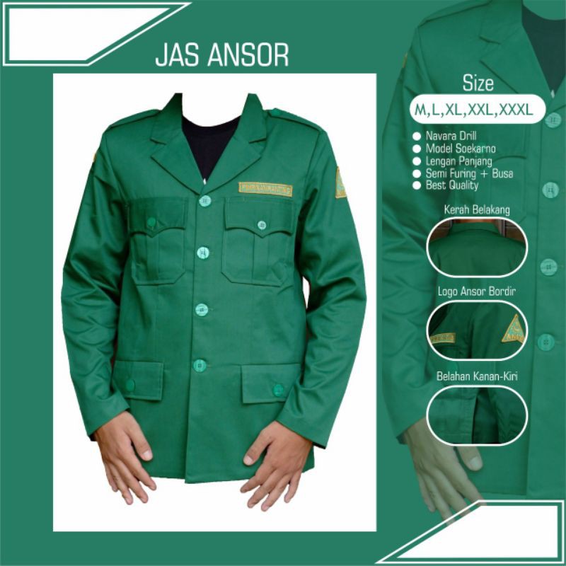 JAS ANSOR LENGAN PANJANG JAS ANSOR SOEKARNO JAZ ANSOR LENGAN PANJANG