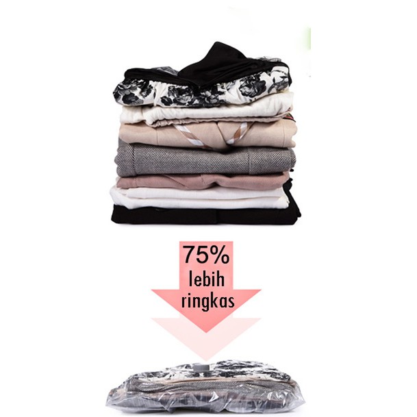 Plastic Vakum Bag untuk Hemat Tempat Pakaian Traveling Camping Praktis Anti Debu Surabaya Murah Serb