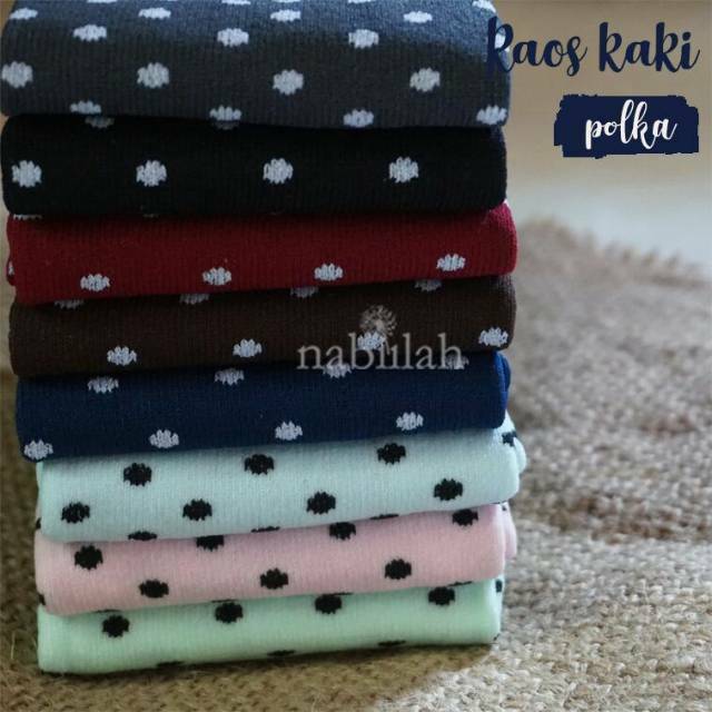  Kaos  kaki  muslimah motif POLKADOT kaos  kaki  jempol panjang 