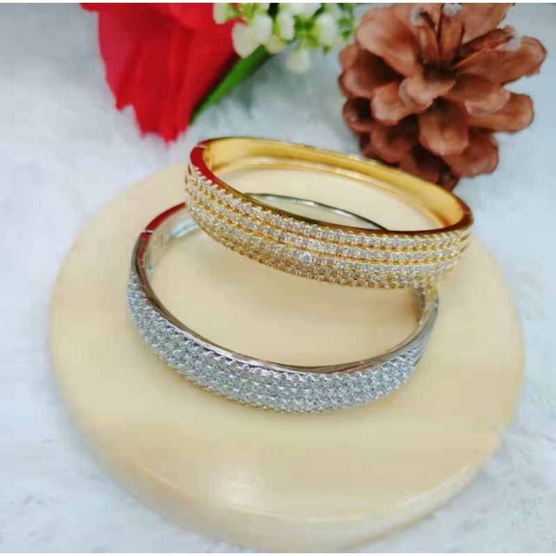 Gelang Replika Berlian Diamond Permata Mewah Silver Gold