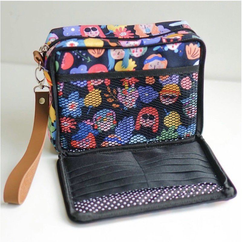 5 IN 1 POUCH FACES BLACK IDEKUHANDMADE NEW