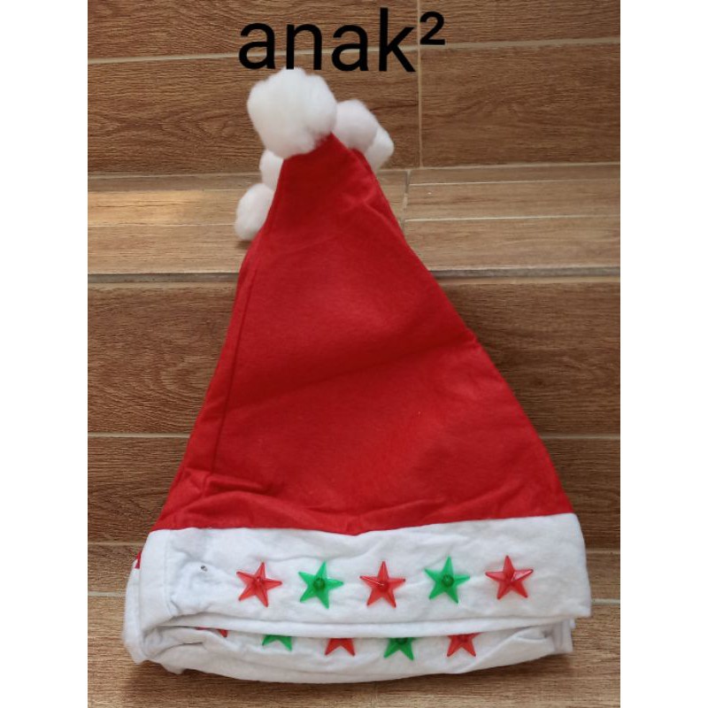 topi santa topi natal motif bintang