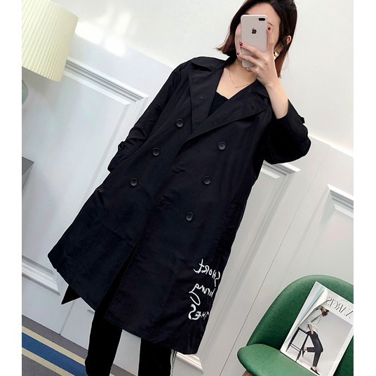 coat dengan belt / mantel baju panjang / long coat putih white besar