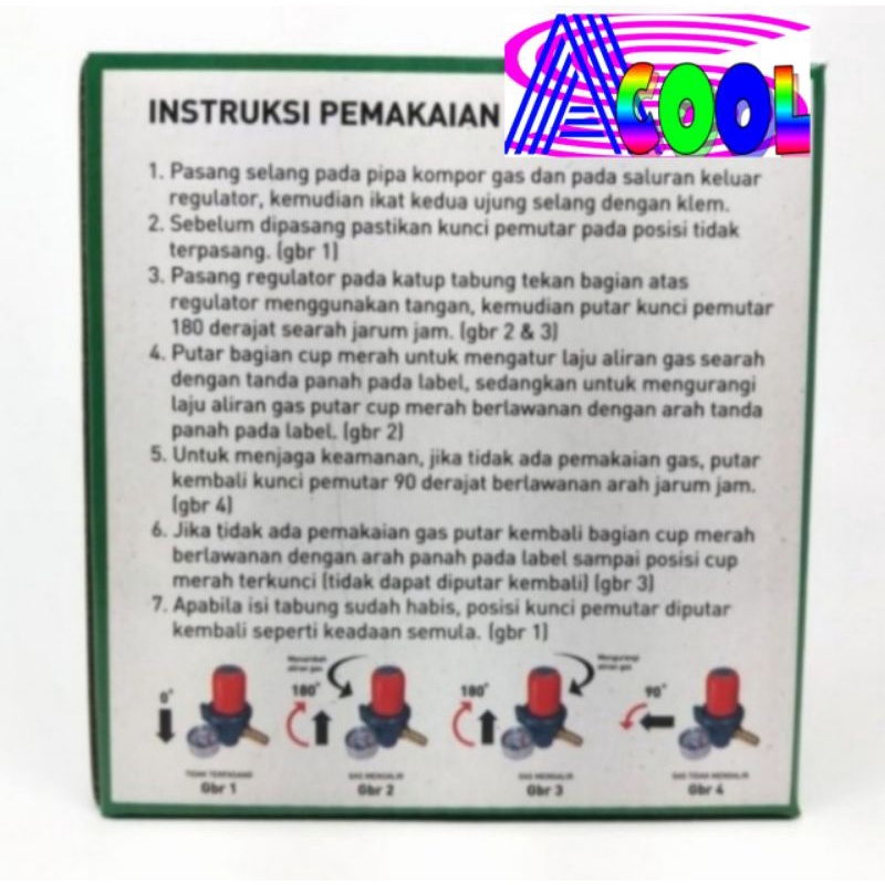 Winn Gas W 181 M+METER Tekanan Tinggi Regulator-Kompor Gas Semawar