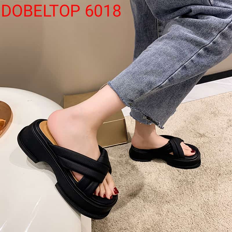 Sandal wedges wanita Dbltop 6018