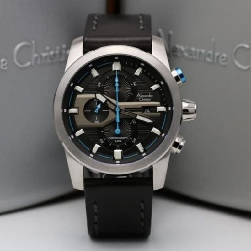 Jam Tangan Alexandre Christie AC6562 M Silver / Black Original