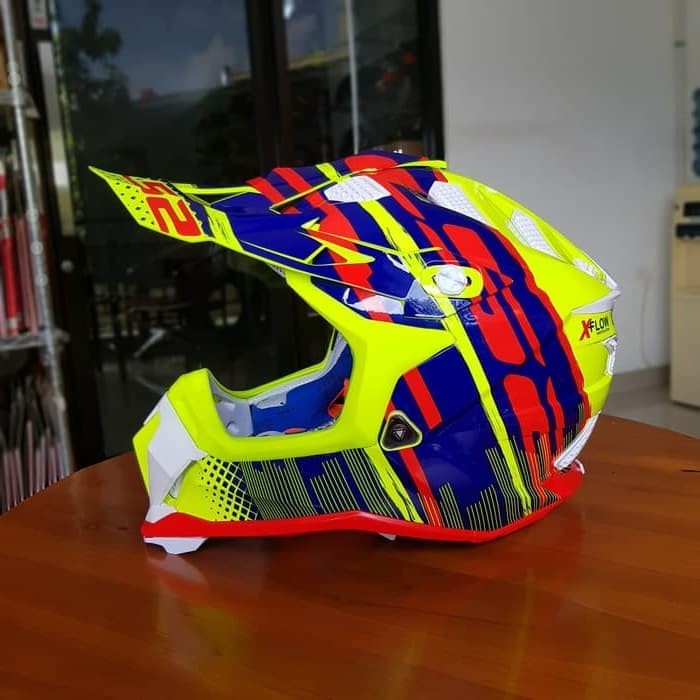 Helm LS2 MX470 Subverter Bomber Hi-Vis Yellow Blue Red