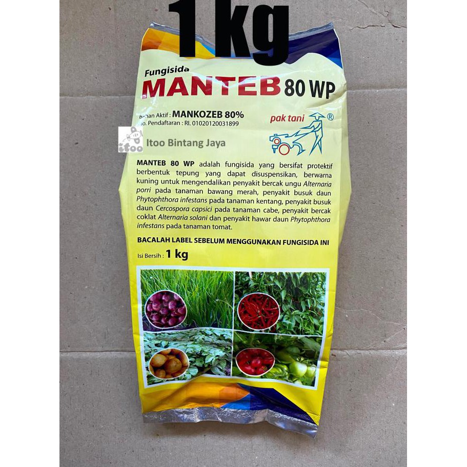 Produk Terbaik] Fungisida Kontak Pak Tani Manteb Kuning 80 Wp Mankozeb 80% 1 Kg