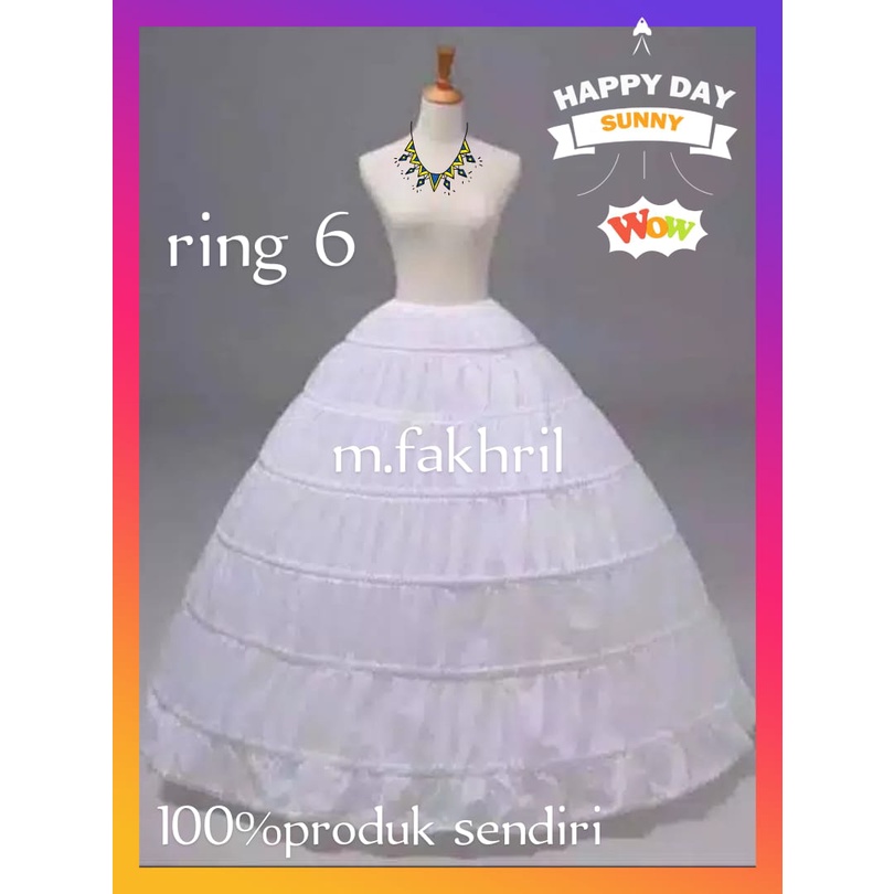 DISKON!!! COD_Petikut/peticoat Ring 6 /Petikut/Petticoat/Petikut Rok pengembang Gaun Ring 6 Dengan diameter 125cm/Petikut Peticoat Pengembang GAUN PENGANTIN PETIKUT RING 6 PLAT BAJA GRADE A PENGEMBANG GAUN DIAMETER 120CM KUALITAS BAJA ORIGINAL; Ring 6