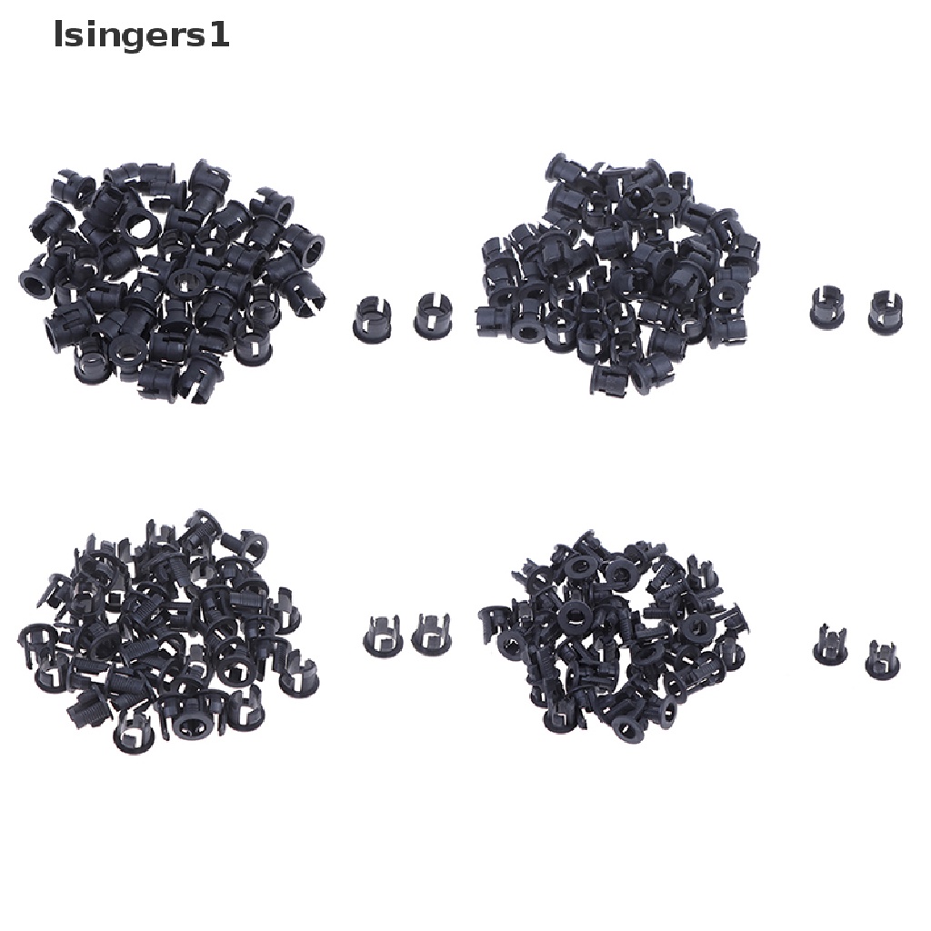 (lsingers1) 50pcs Klip Holder Lampu LED Bahan Plastik Ukuran 3mm / 5mm Warna Hitam