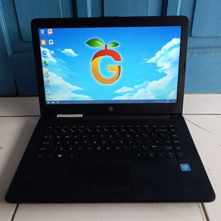 HP 14-bs001TU Slim Tipis SSD 128GB Windows 10 RAM 4GB Intel Celeron N3060 Bluetooth Laptop Second