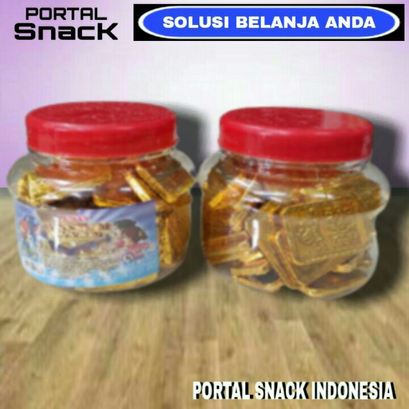 

Pusan coklat emas batangan 1 toples isi 50 pcs