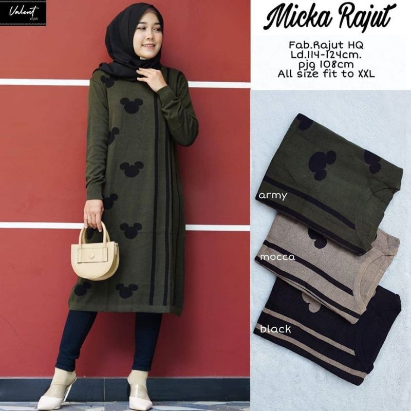 Micka Rajut long tunik rajut import long tunik rajut jumbo tunik jumbo tunik muslim tunik muslimah