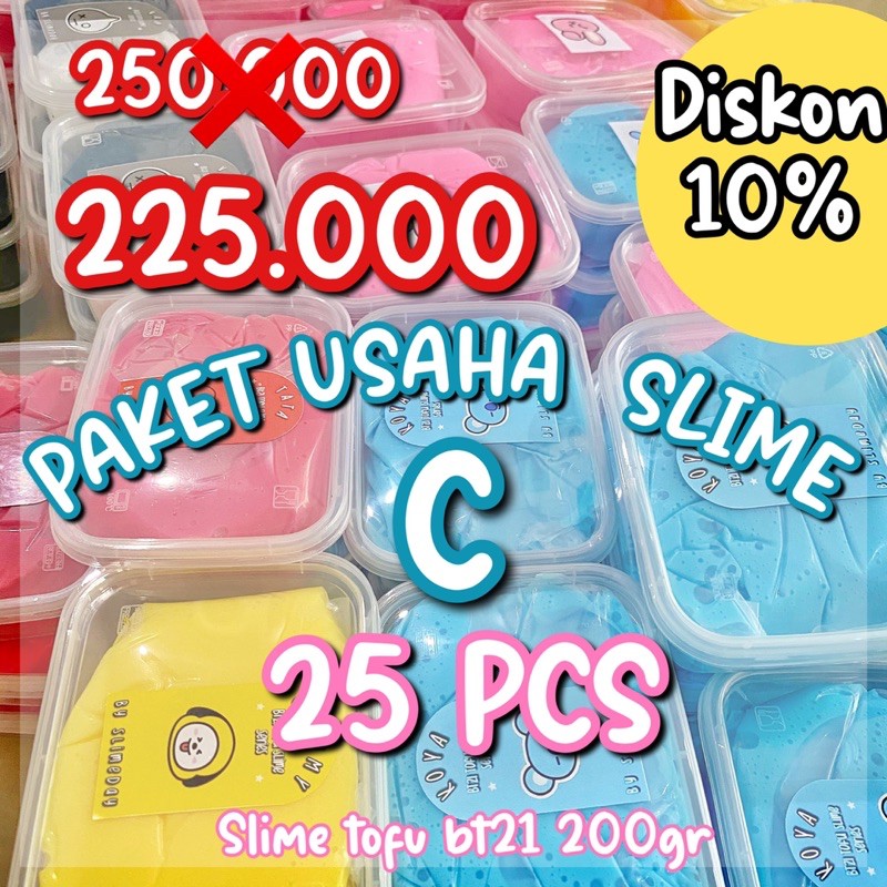 PAKET USAHA SLIME C (BT21 TOFU SLIME 200 GR)