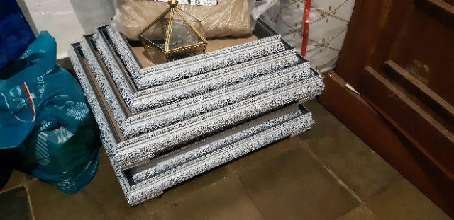 Kotak Hantaran Frame Tebal Mahar Nikah Putih Silver Isi 4