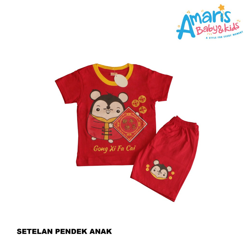 

Amaris Fashion - Setelan Anak Edisi Imlek 1-3 tahun - Baju Anak Gong Xi Fa Chai