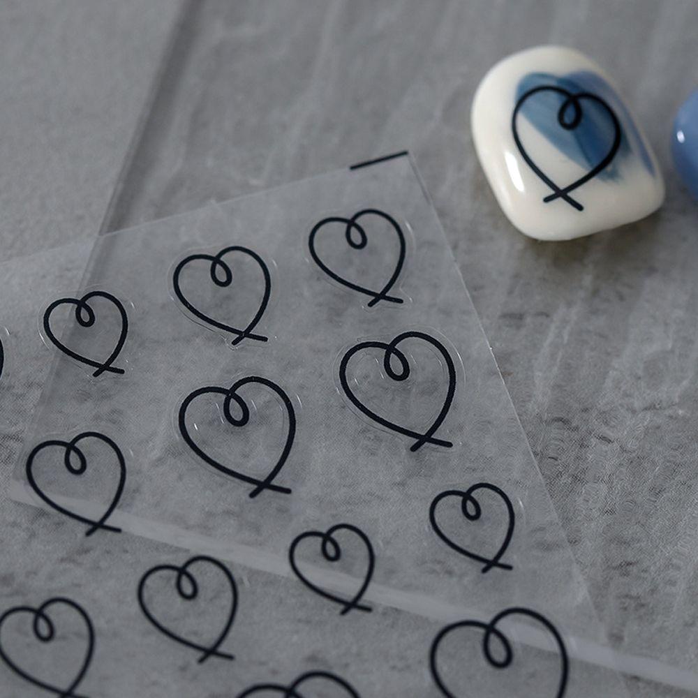 MXBEAUTY Kotak-kotak Stiker Kuku Mode Tipis Tangguh Musim Dingin Huruf Inggris Perekat Diri DIY Nail Art Dekorasi