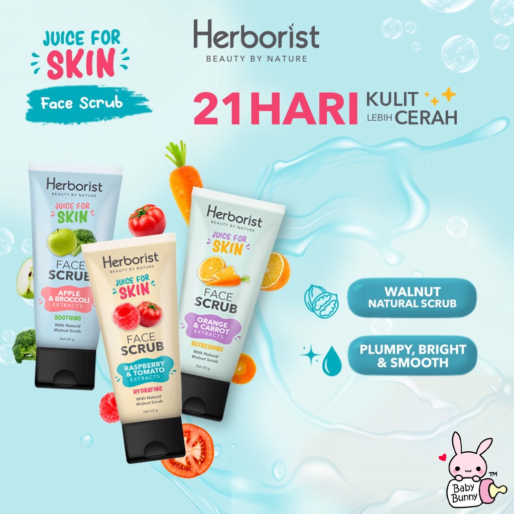 ❤ BELIA ❤ Herborist Juice For Skin Body Serum | Face Scrub | Exfoliating Gel Scrub | BPOM