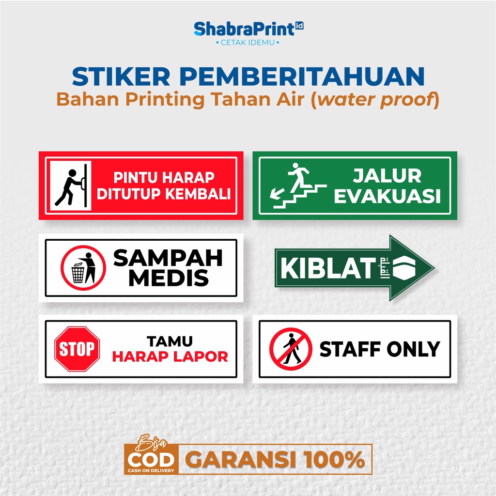 

Stiker K3 Pemberitahuan / Stiker DIlarang / Stiker Keterangan
