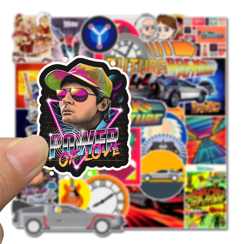 50pcs Classic Graffiti Film Stickers Back To The Future For Mobile / Laptop / Motorcycle