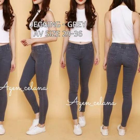 DOA VIVO & YIU YIE , jegging jeans "  GREY " size 31 32 33 / 34 35 36 