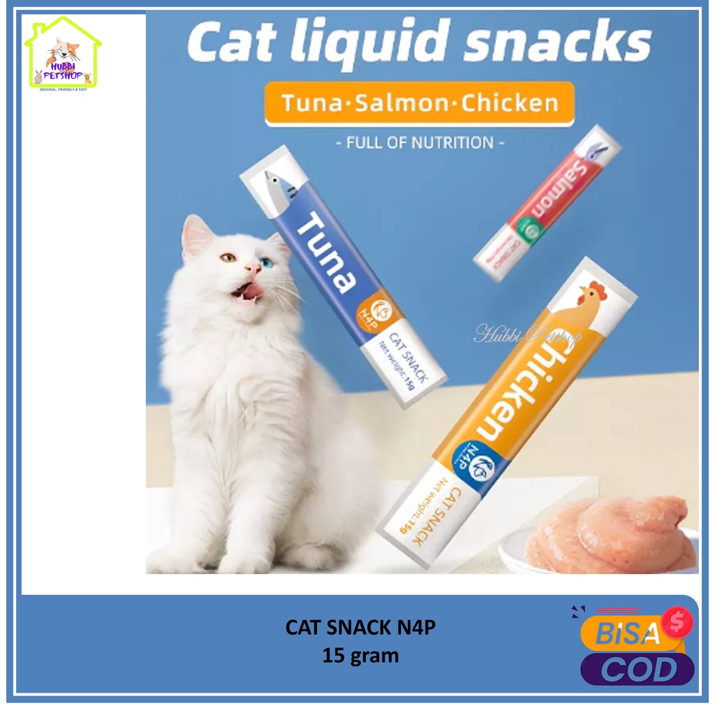 Snack Kucing N4P / Vitamin Kucing High Vitamin Creamy Cat Treat Cat Snack Cat Stick Cat food Makanan Cemilan Kucing basah