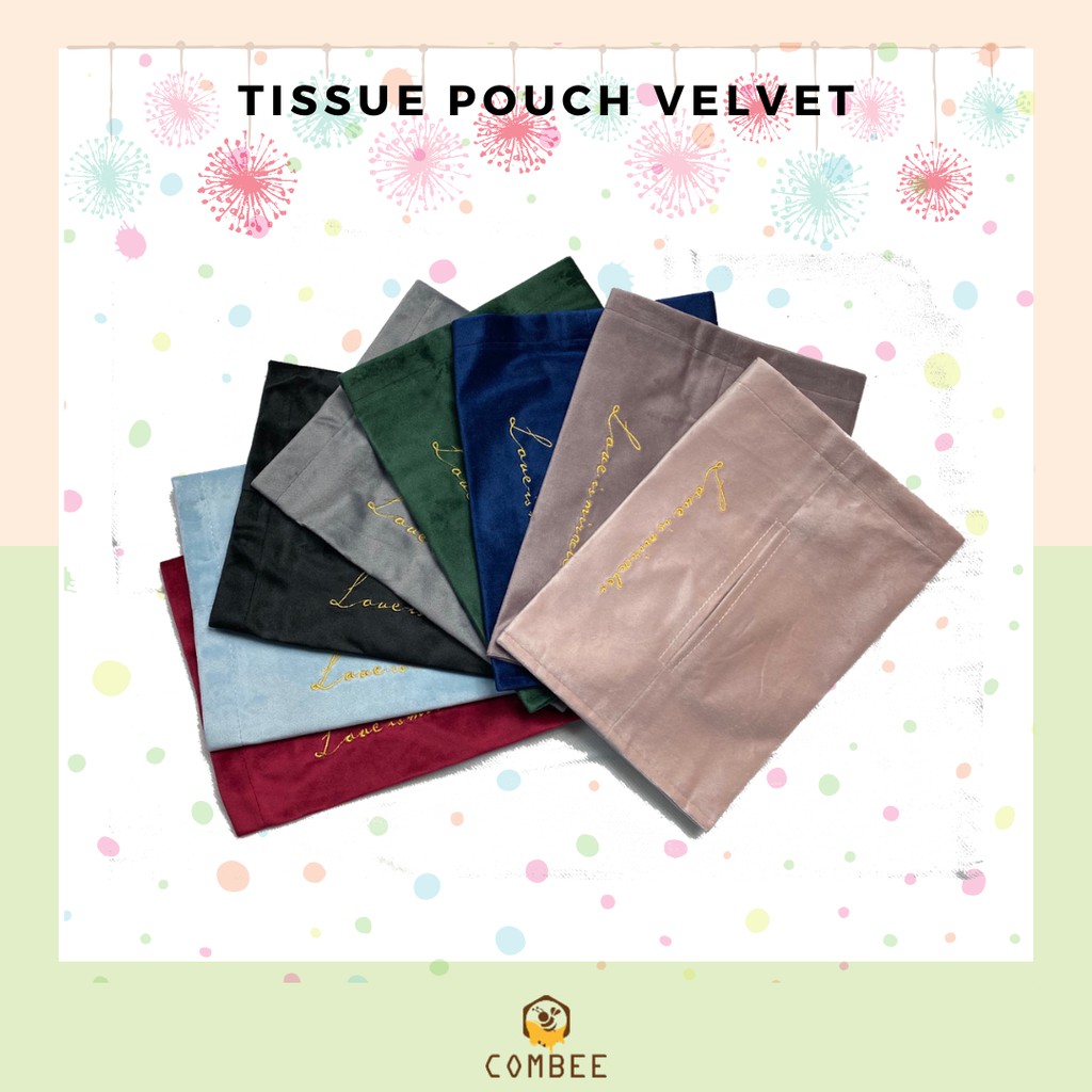 Tempat Tissue / Pouch Tissue / Meja / Mobil / Bahan Bludru / Velvet