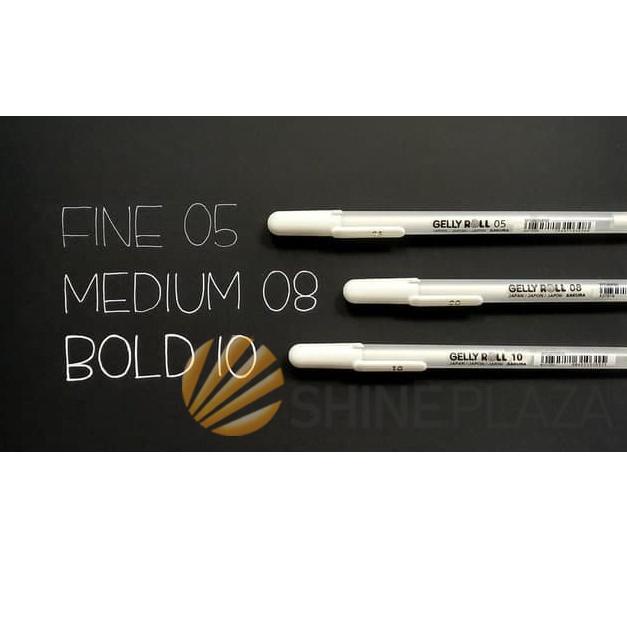 

[KODE EKFVO] Sakura Gelly Roll Classic White Gel Pen - Pulpen Gel Putih 0.5mm 0.8mm 1.0mm