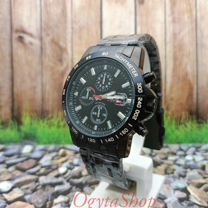 Jam Tangan Pria Swiss Army Analog Chrono Full Black 3309 G Original