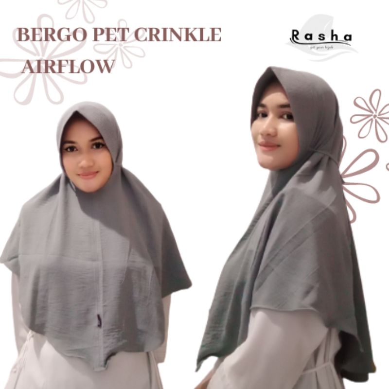 Hijab Bergo Crinkle Airflow Hijab Bergo Pet Crinkle Airflow