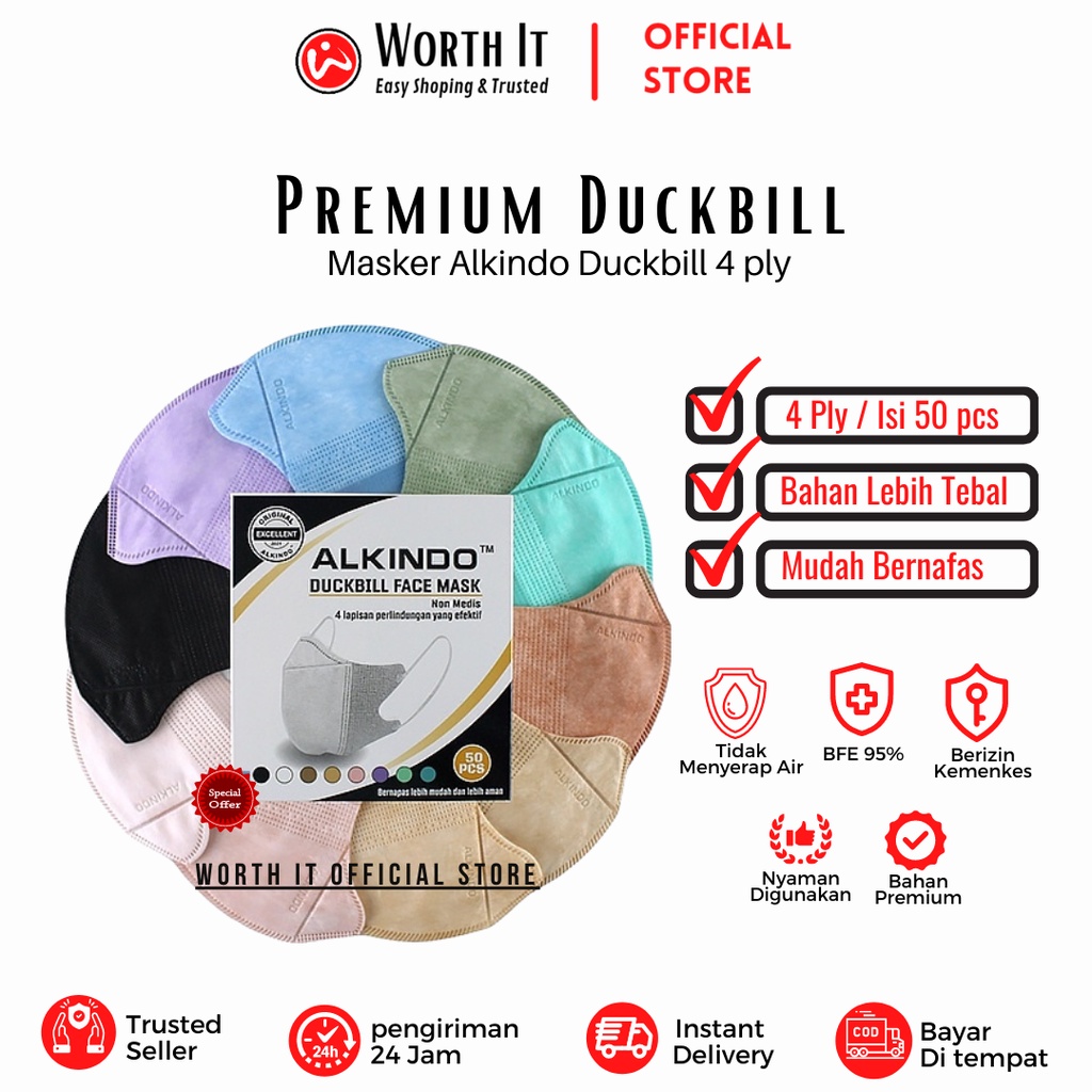 Masker Duckbill dakbill Dakbill Dukbill Dukbill Medis Alkindo Import Original artis korea Extra Nyam