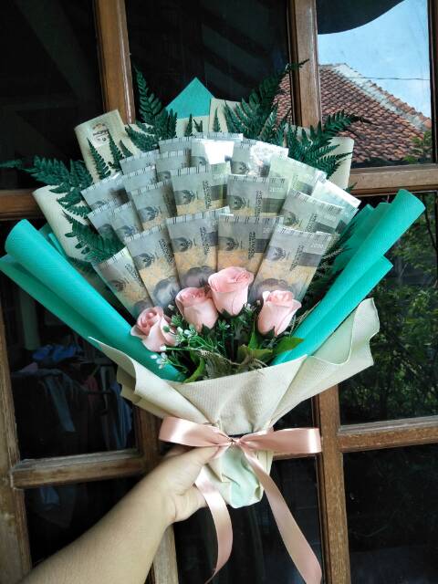 Buket Uang Kertas Bouquet Money Buket Duit Buket Bunga Uang Kertas Murah Semarang Shopee Indonesia