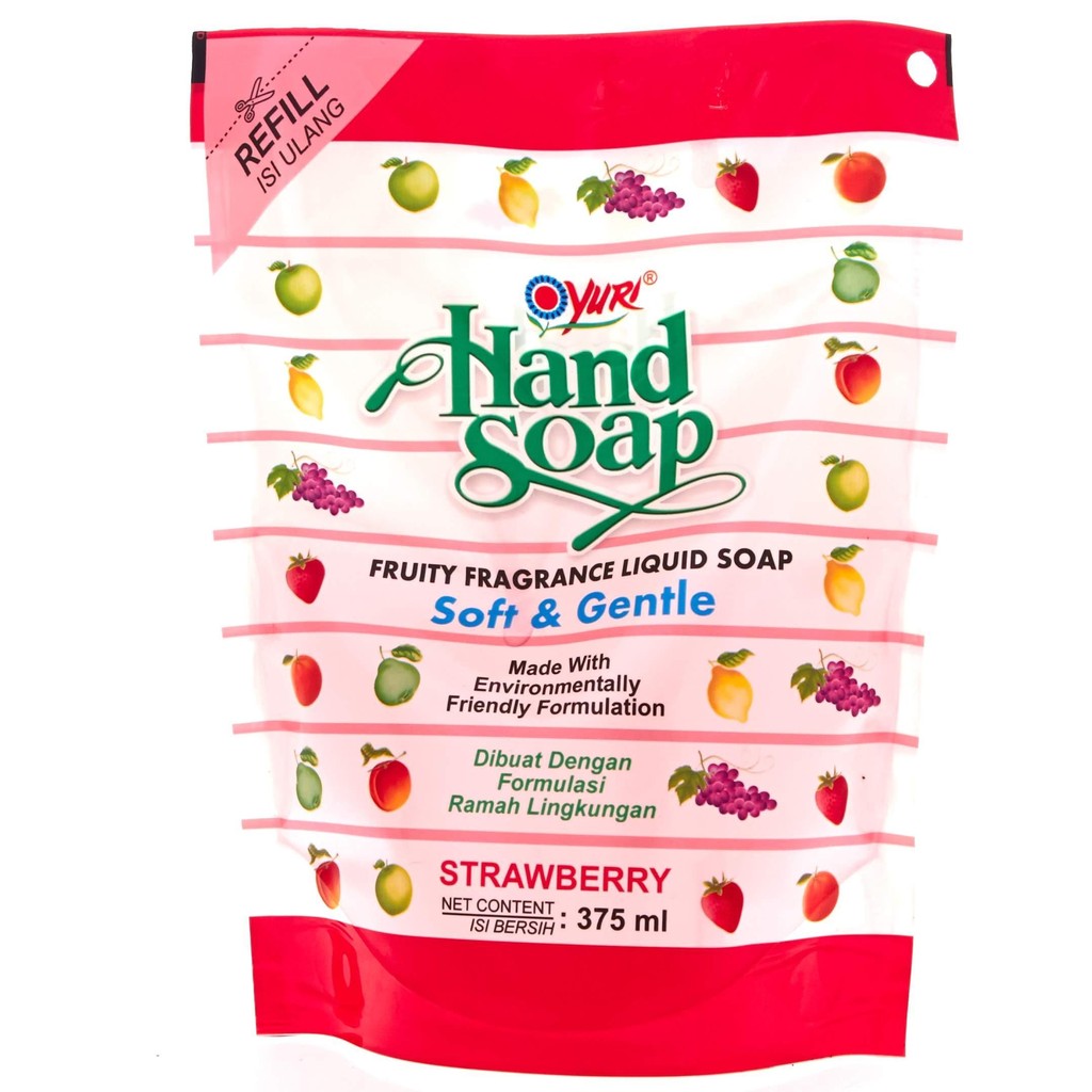Yuri Sabun Cuci Tangan Strawberry Refill 375 ml