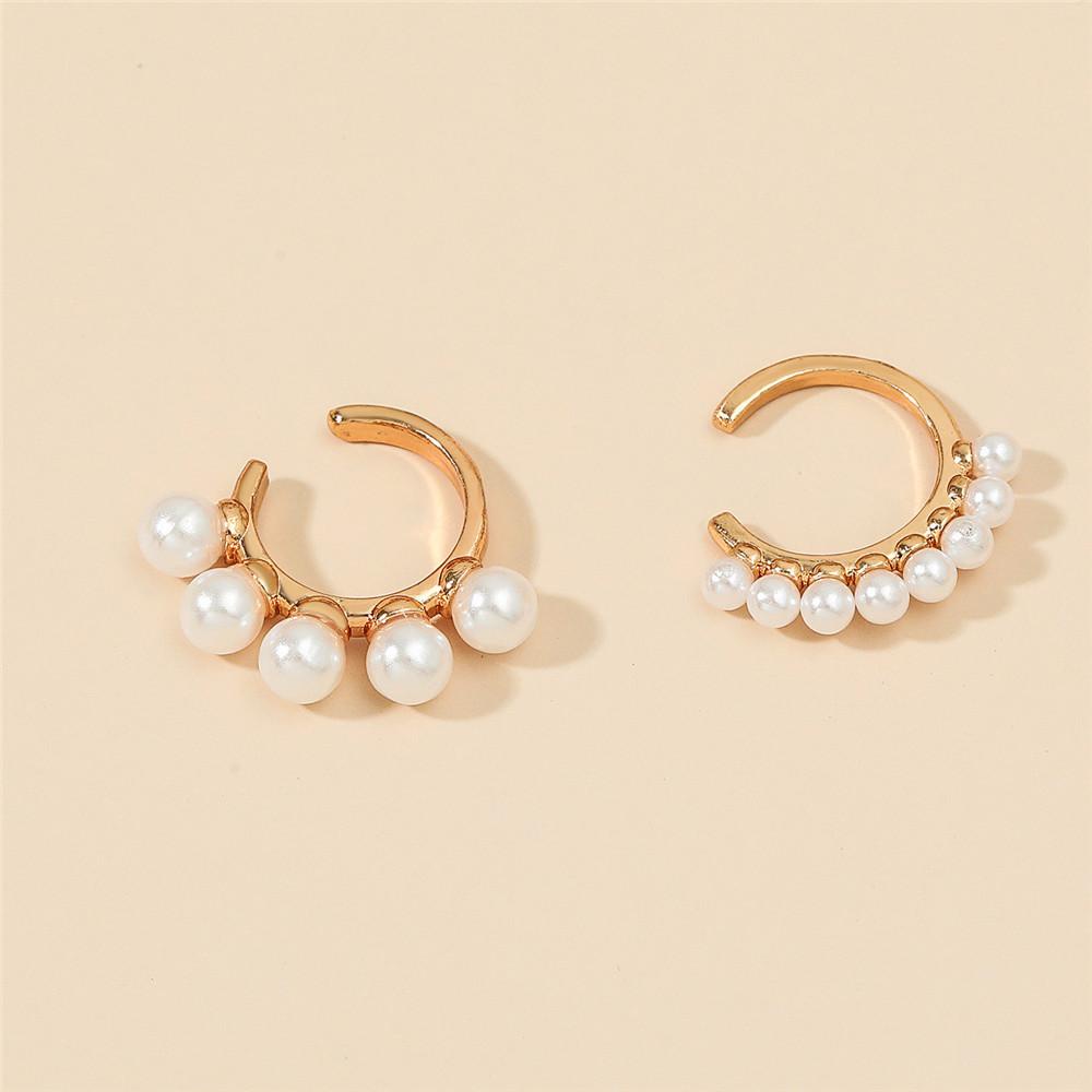 Lily Stud Earrings Alloy Berlian Imitasi Tanpa Tindik Ear cuff