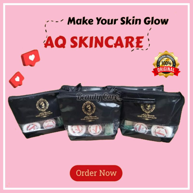 [COD] AQ SKINCARE ~ 1 PAKET CREAM KRIM AQ ORIGINAL ~ SKINKER PEMUTIH WAJAH GLOW GLOWING ~ CREAM MALA