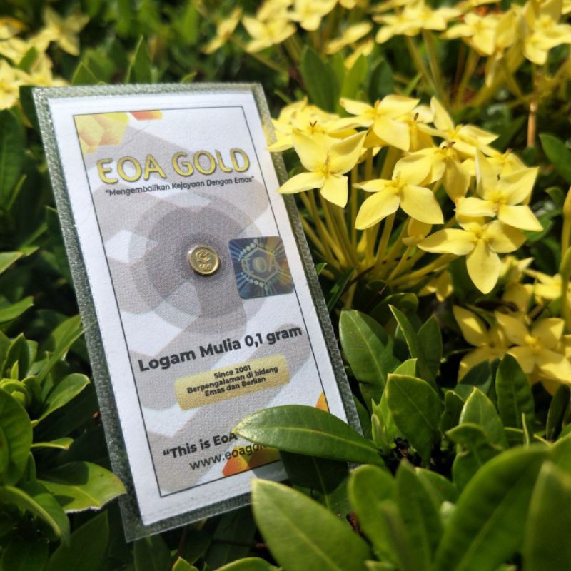Logam Mulia Emas Batangan Murni 24 Karat Bersertifikat Resmi Murah EOA Gold 0.1 gram