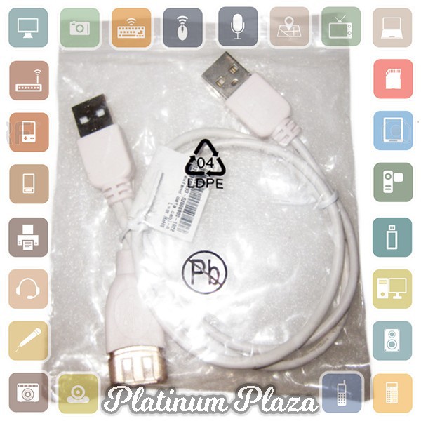 USB Y Cable Female to 2 Plug Male and Male - White`6.06E+-