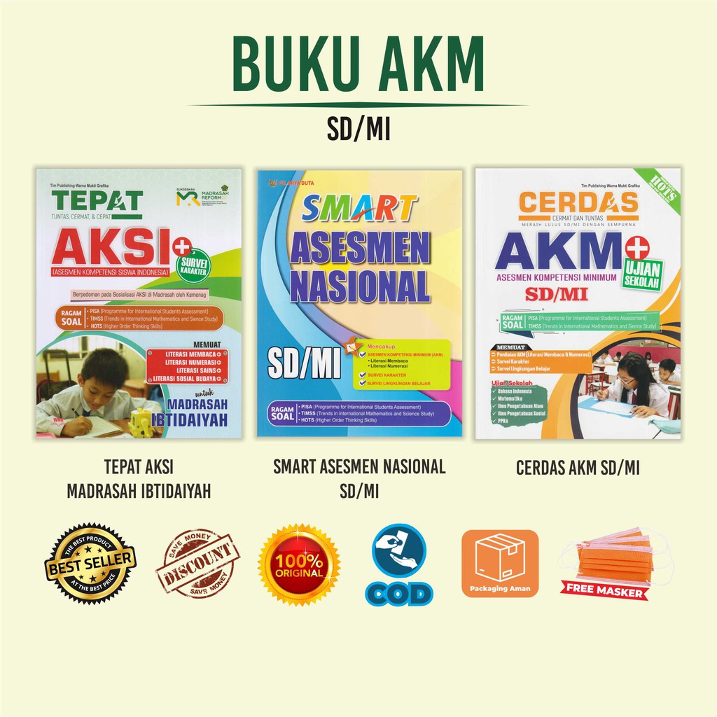Buku AKM SD MI Cerdas Akm US Smart Asesmen Nasional Tepat Tuntas Aksi