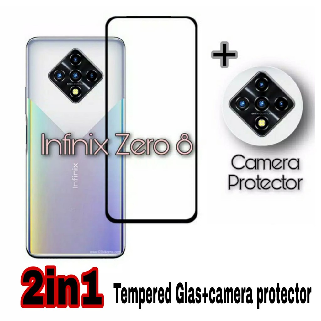 PROMO Paket 2in1 Tempered Glass INFINIX ZERO 8 Anti Gores Kaca Pelindung Kamera Belakang