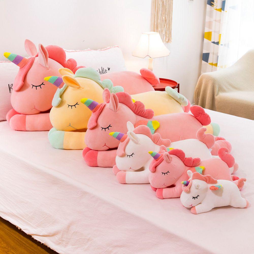 Mainan Bantal Sofa Bentuk Hewan Kuda Unicorn Bahan Plush Untuk Dekorasi Rumah