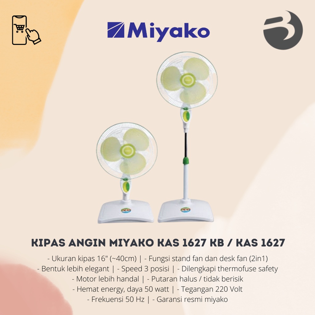 KIPAS ANGIN MIYAKO KAS 1627 KB / KAS1627