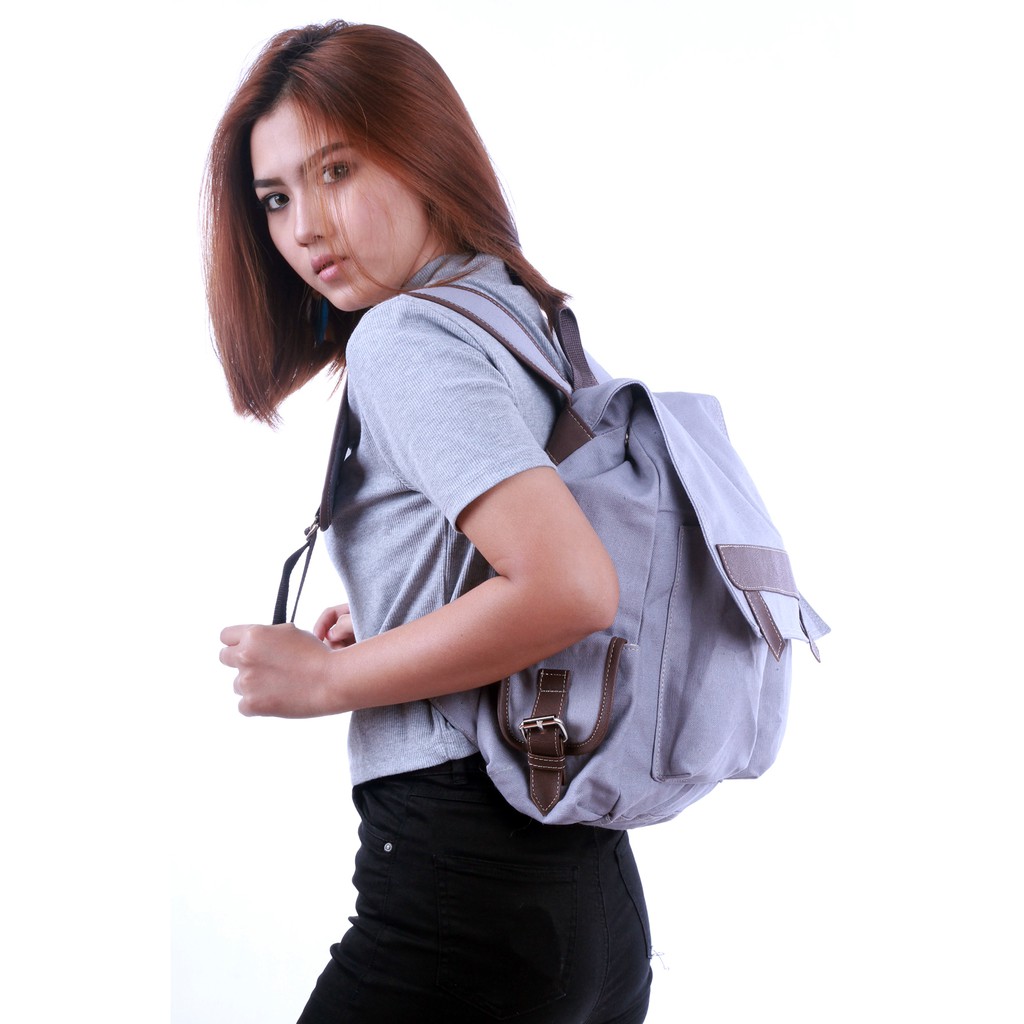 Ransel Stylish Ransel Wanita Kpop Style Backpack Kanvas Lembut Dan Tebal ESCORTBAGS