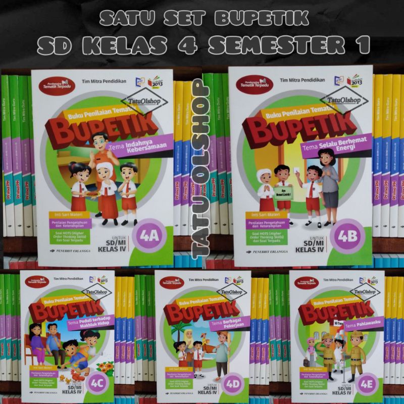 Buku Bupetik SD Kelas 4 Paket Semester 1 Jilid 4a 4b 4c 4d 4e Kurikulum 2013 Revisi Original