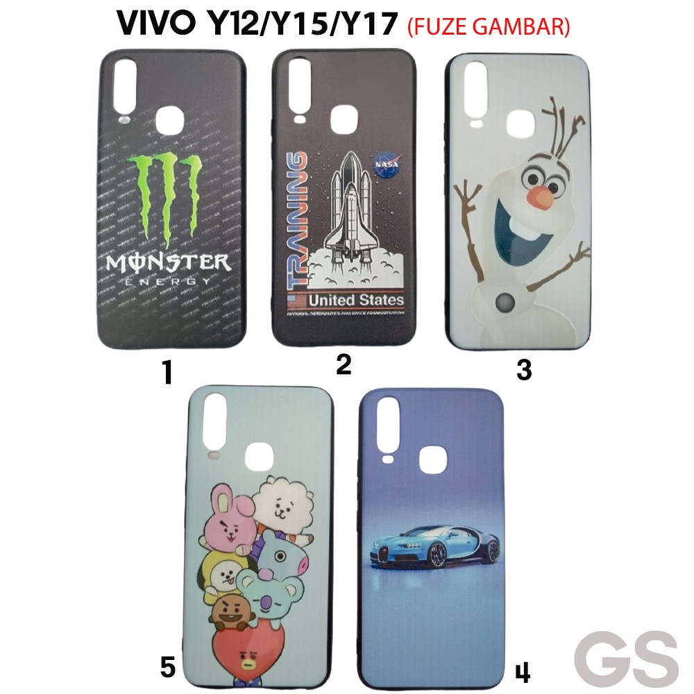 Casing Y12 / Y15 / Y17  Case Fuze Glass Gambar cowo cewe astronot nasa