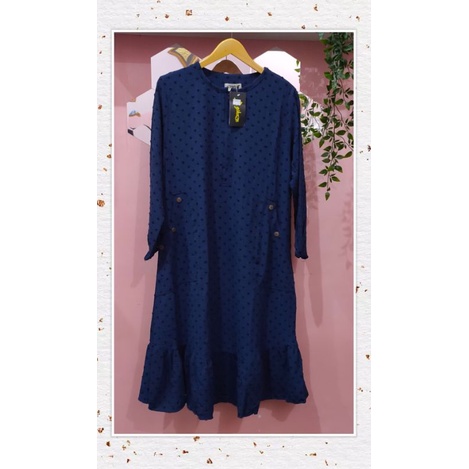 Lelang Long Tunik Rubi Premium Navy Busui by Gihaza