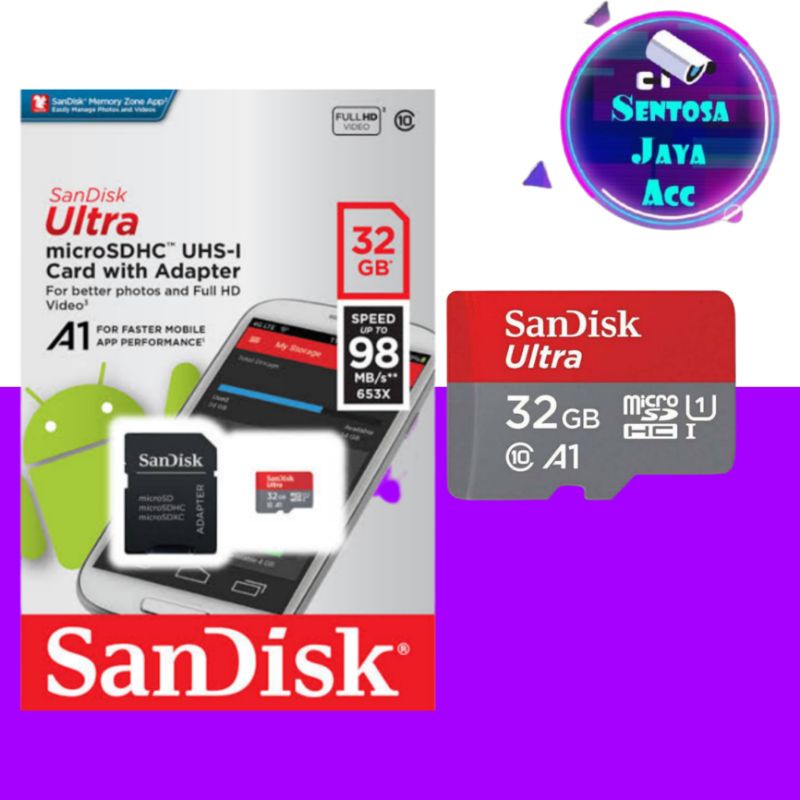 Memory Card Sandisk 32GB - Sandisk Ultra Memori Micro SD Card