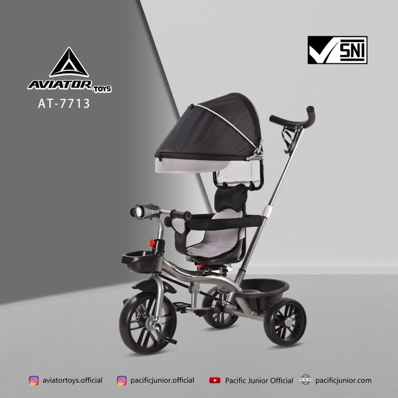 Tricycle Aviator AT 7713 AT7713 kereta dorong anak bayi dorongan anak bayi Baby Stroller Sepeda Anak Roda Tiga 3 ET1265 ET 1265 ET1263 ET 1263 ET1267 ET 1267 ET1268 ET 1268 ET2251 ET 2251 AT7705 AT 7705 AT7702 AT 7702 AT7711 AT 7711 AT7713 AT 7713-1