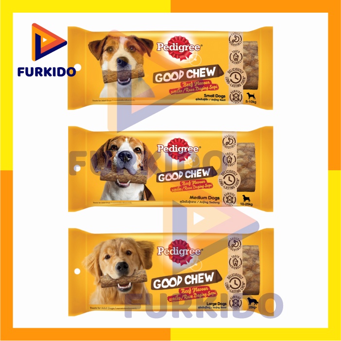 Pedigree Good Chew Beef Size Small - Large / Snack Anjing